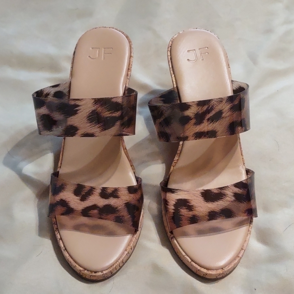𝅺JustFab Leopard Print Strappy Sandals Size 7 NIB - Picture 2 of 5